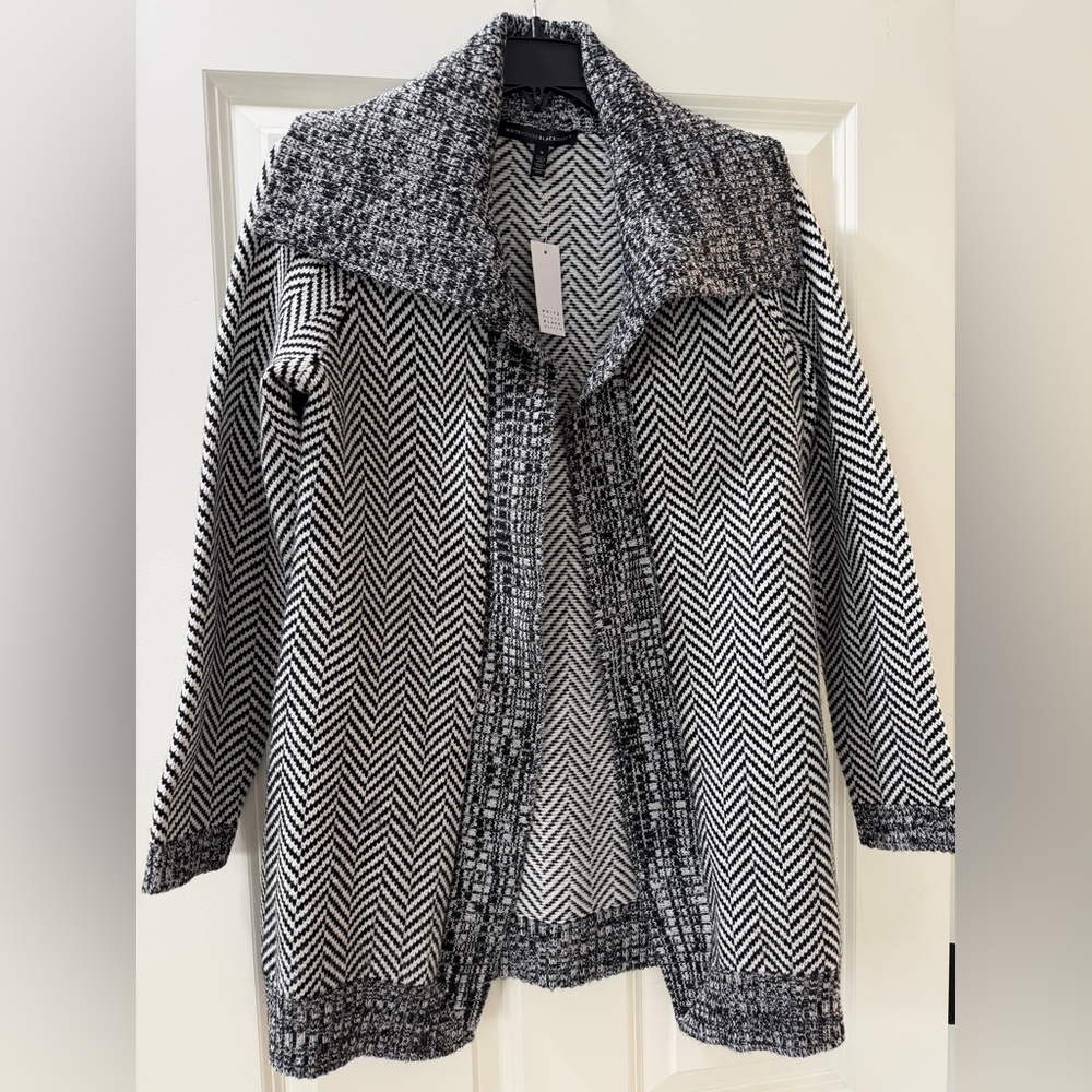 White House Black Market Herringbone Cardigan Size Small